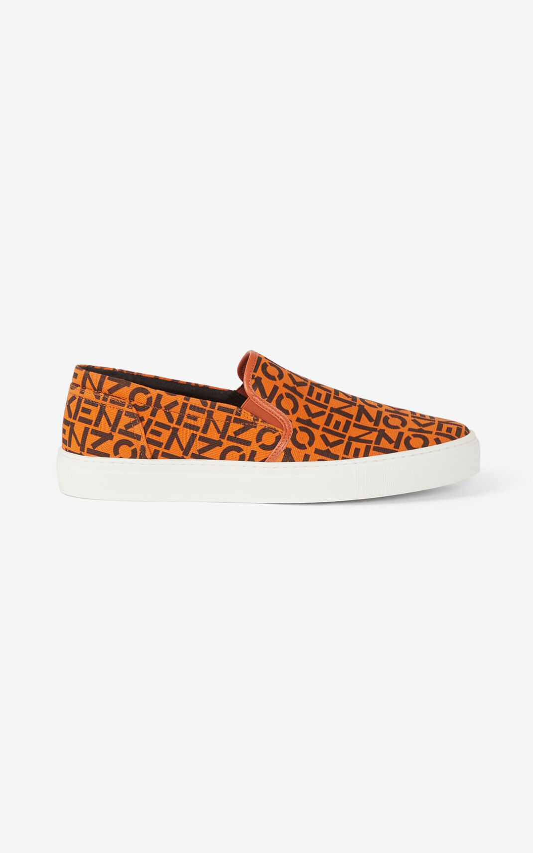 Kenzo K Skate Monogram laceless Zapatillas Hombre Naranjas Oscuro | 6549178-VP